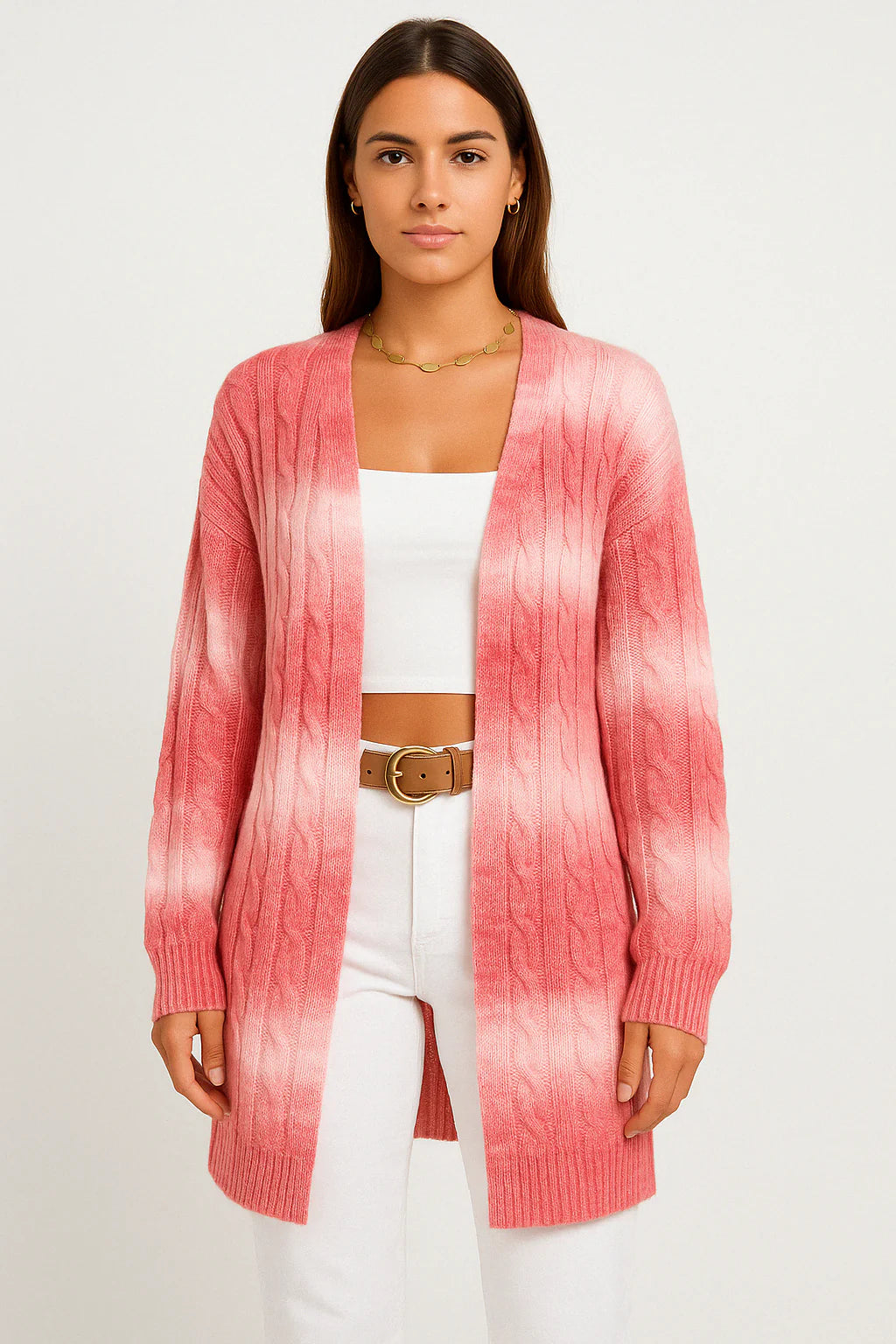 Women’s Cardigan - Cable Knit - Oversized Fit - Open Front - Long Sleeve Casual Layer