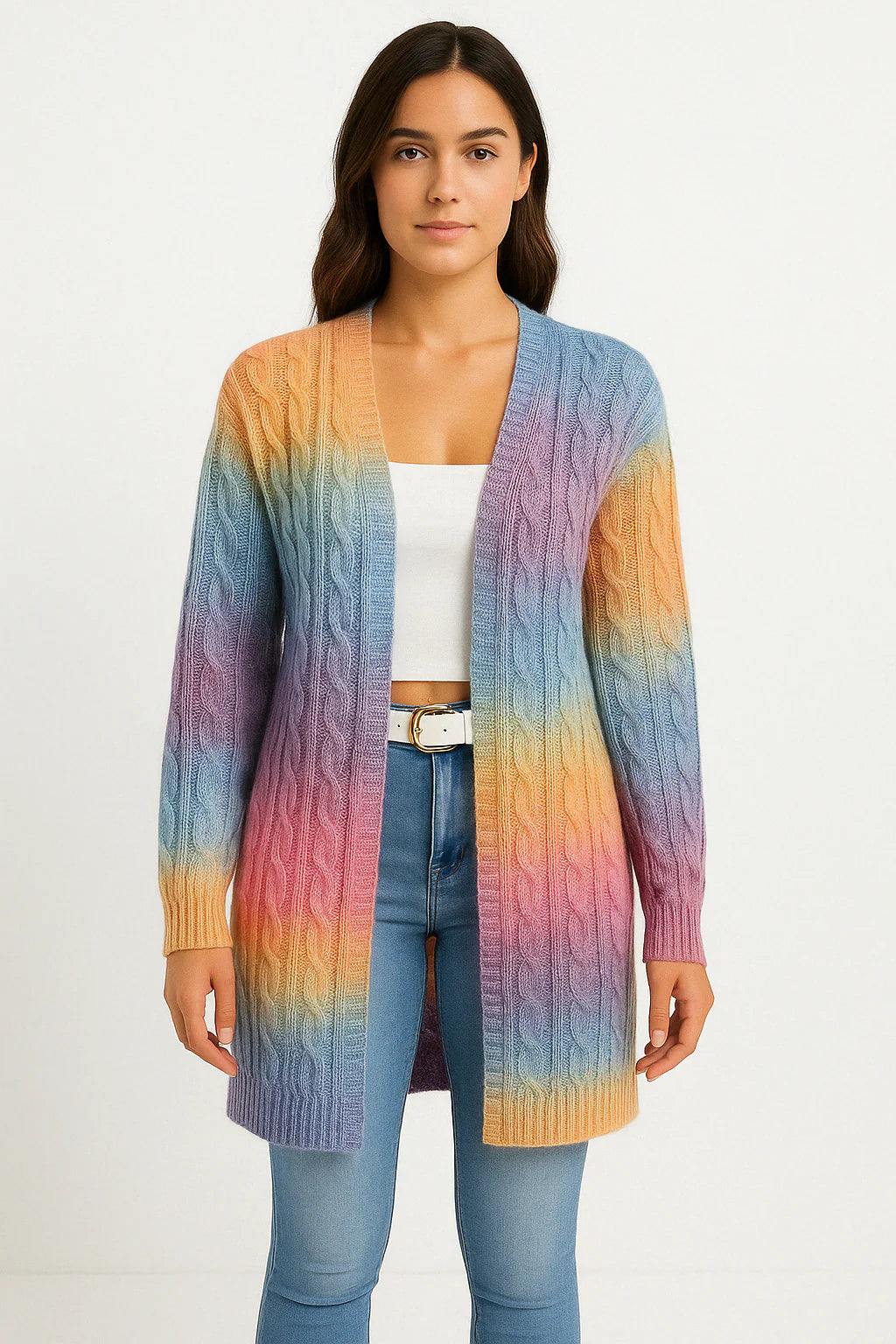 Women’s Cardigan - Cable Knit - Oversized Fit - Open Front - Long Sleeve Casual Layer