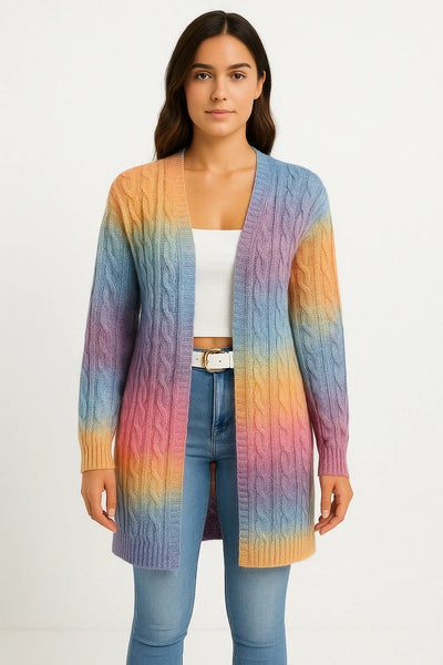 Women’s Cardigan - Cable Knit - Oversized Fit - Open Front - Long Sleeve Casual Layer